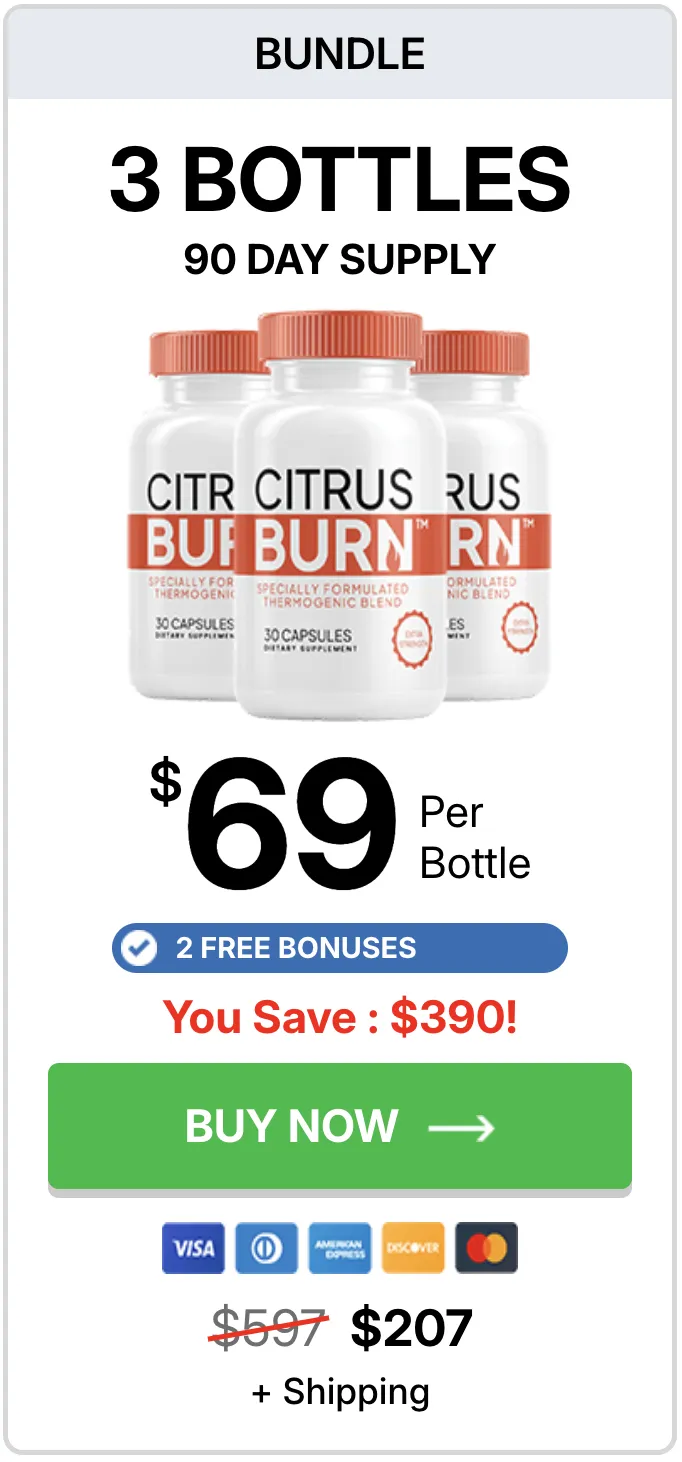 CitrusBurn 90 day supply three bottle option CitrusBurn 90 day supply three bottle option